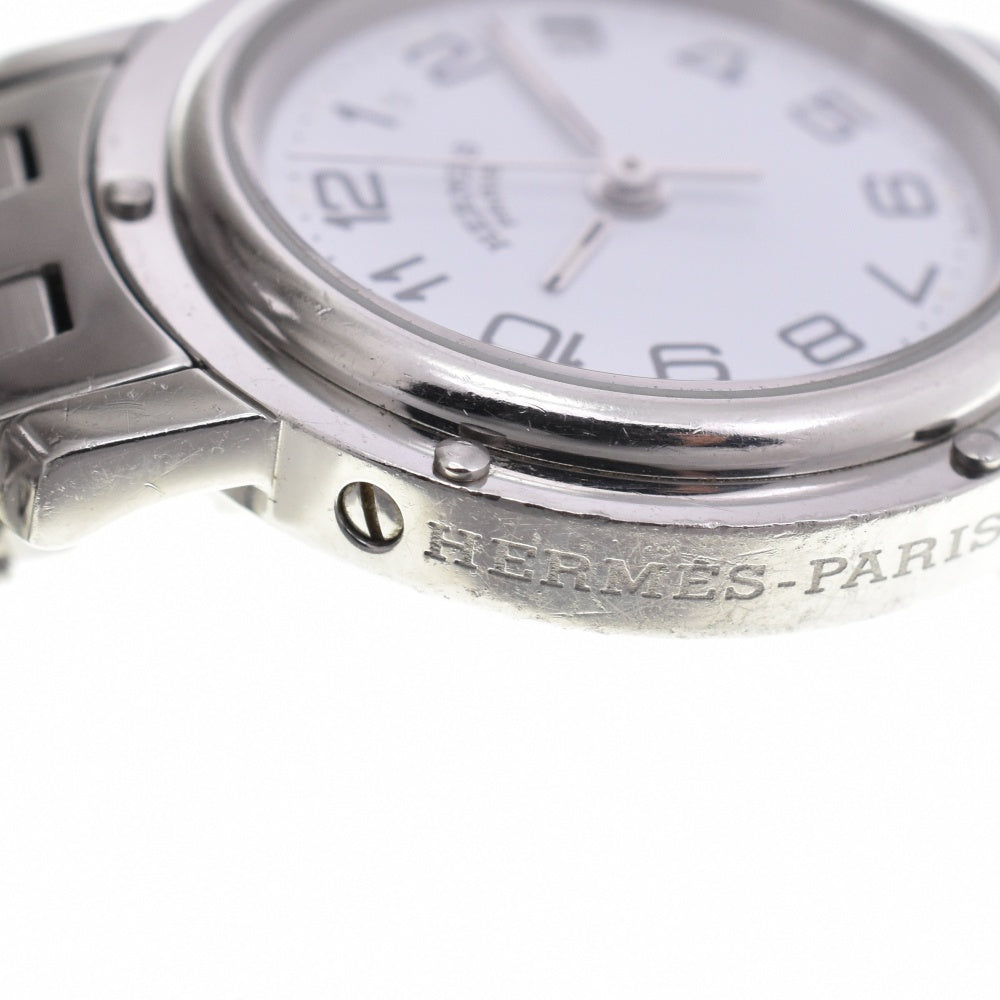 HERMES Clipper Date CL4.210 D buckle white Dial Quartz Ladies
 Watch O#143320