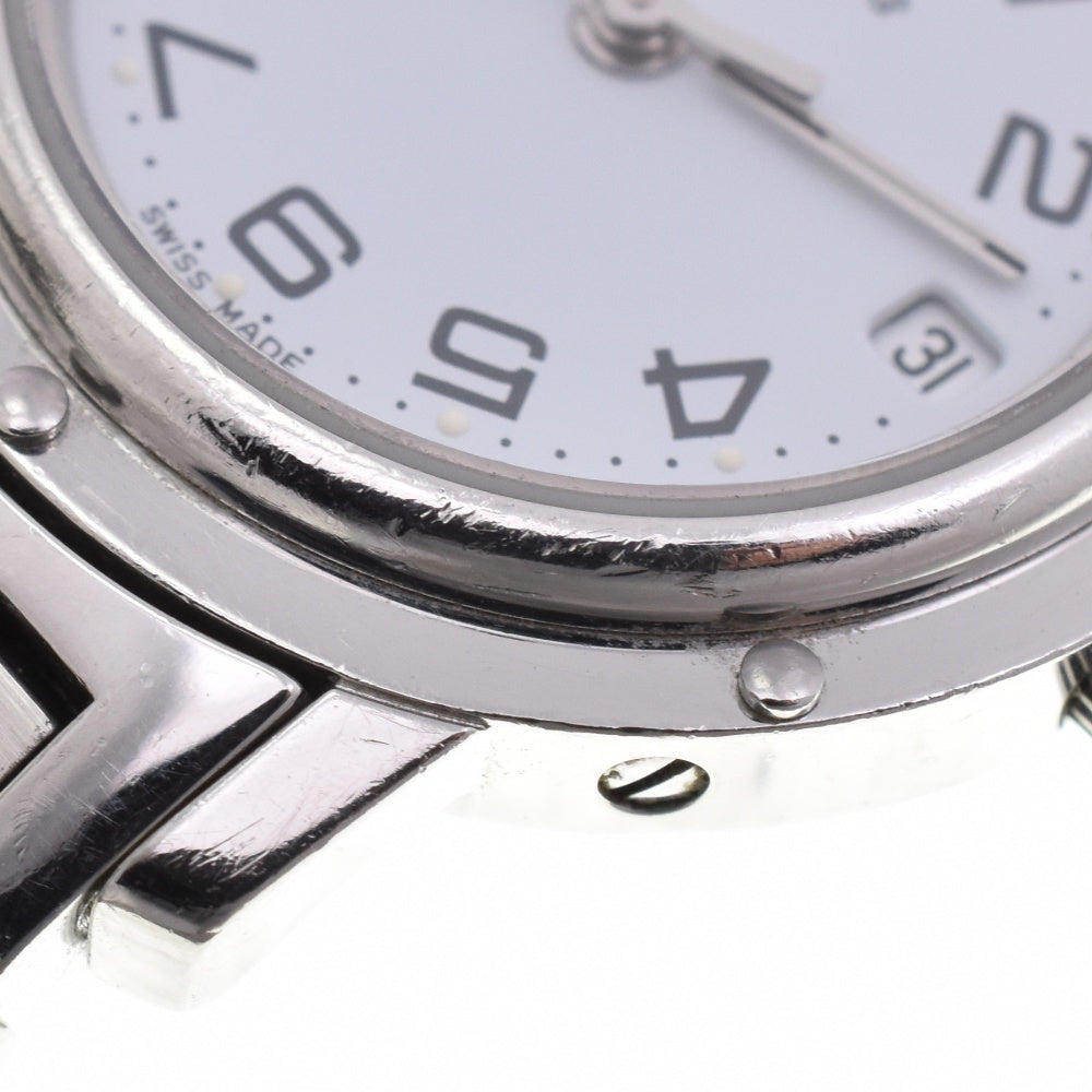 HERMES Clipper Date CL4.210 D buckle white Dial Quartz Ladies
 Watch O#143320