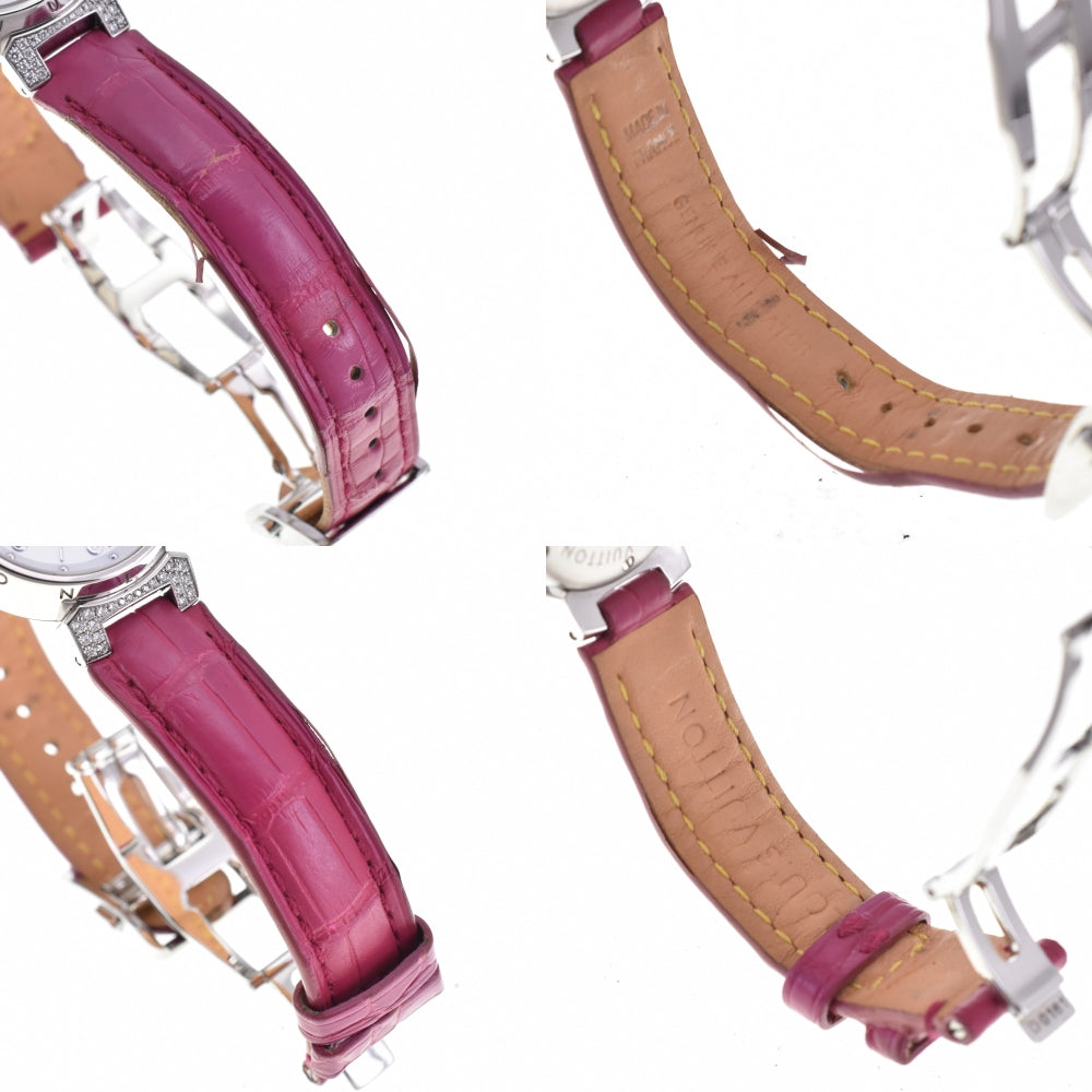 with paper LOUIS VUITTON Tambour Q121P diamond White shell Dial Quartz Ladies
 Watch P#143333