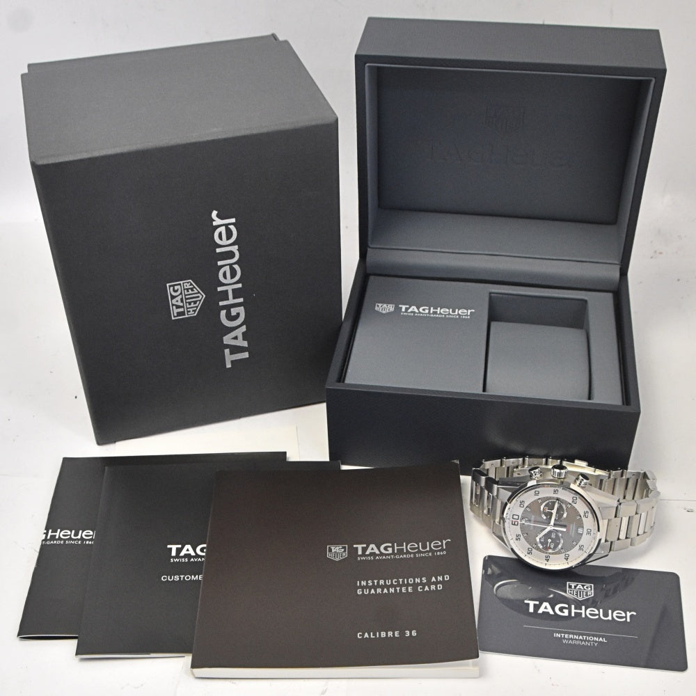 with paper TAG HEUER Carrera Caliber 36 CAR2B11.BA0799 Flyback Chronograph Date Gray / Silver Dial Automatic Men's
 Watch N#143336