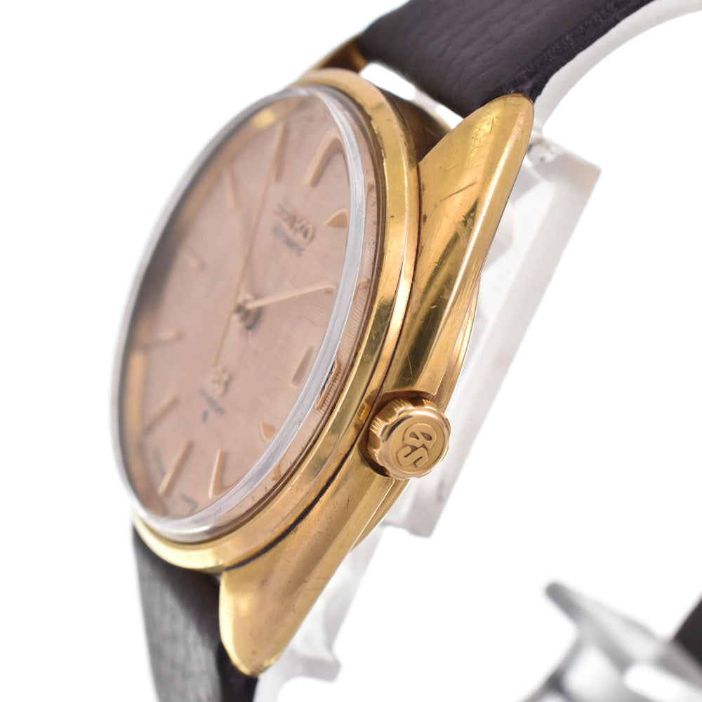 SEIKO 56GS Grand Seiko 5645-7005 vintage K18YG Leather Date HI-BEAT Cal.5645A Silver Dial Automatic Men's
 Watch A#143337