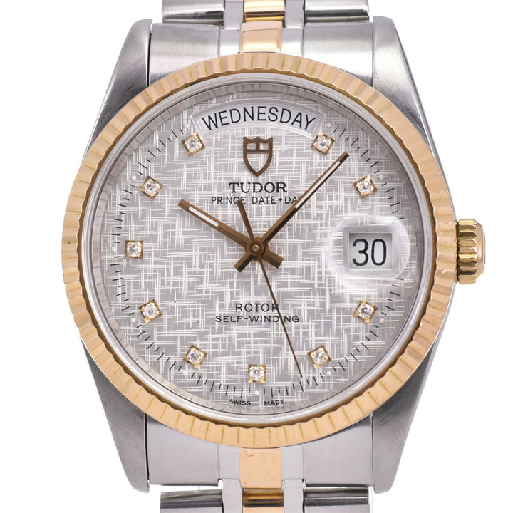 TUDOR Prince Date+Day 76213-0008 10P diamond Silver Dial Automatic Men's
 Watch P#143338