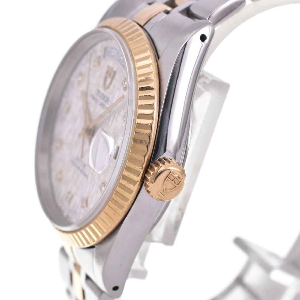 TUDOR Prince Date+Day 76213-0008 10P diamond Silver Dial Automatic Men's
 Watch P#143338