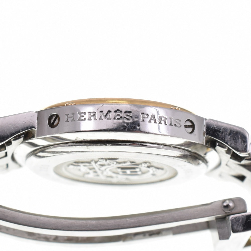 HERMES Clipper Date CL4.220 Stainless Steel/Gold Plated D Buckle cream Dial Quartz Ladies
 Watch O#143346