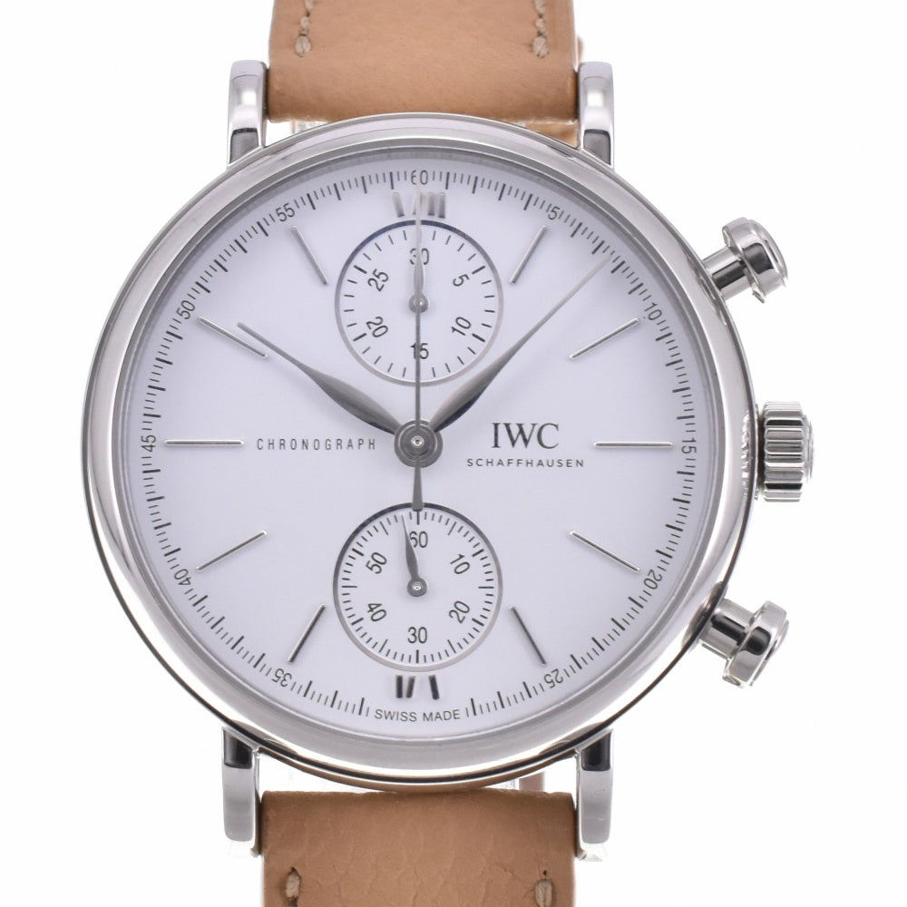 with paper IWC SCHAFFHAUSEN Portofino Chronograph 39 IW391502 Cal.69355 white Dial Automatic Men's
 Watch N#143351
