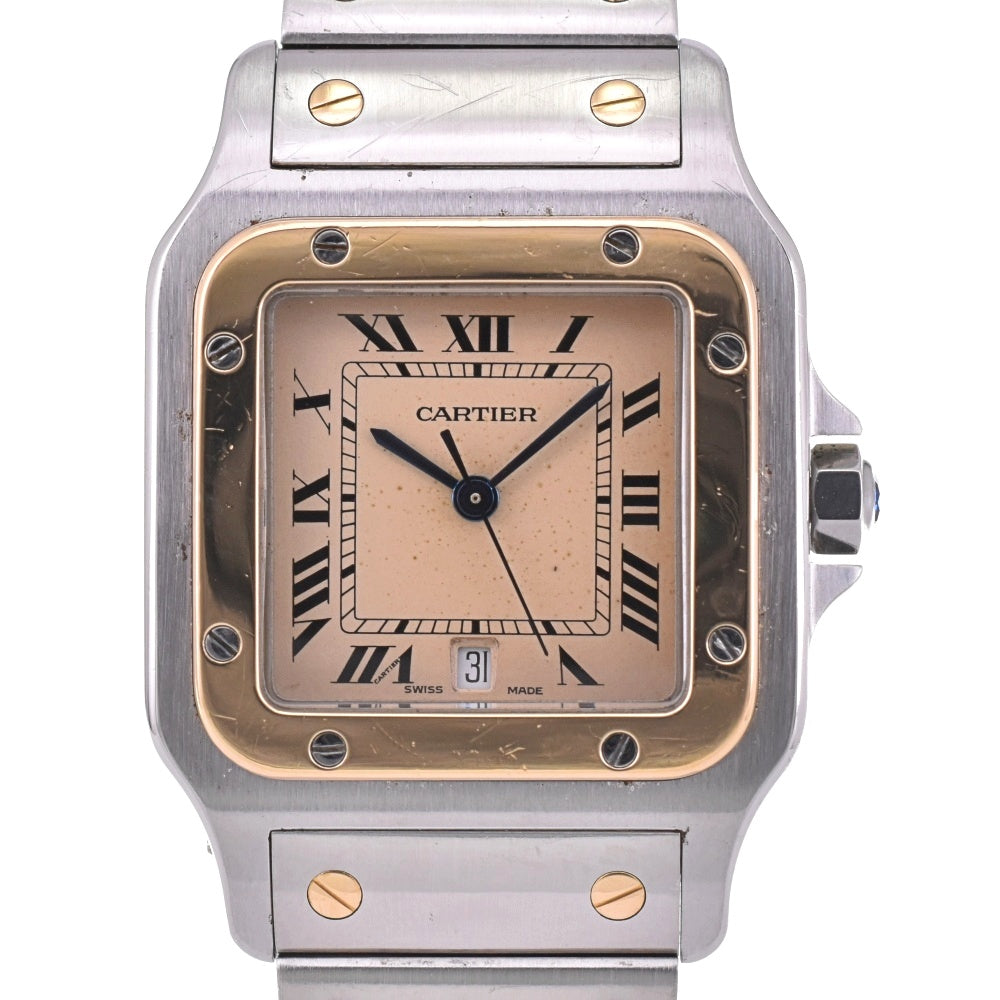 with paper CARTIER Santosgalbe LM W20011C4 Stainless Steel/K18YG beige Dial Quartz Men's
 Watch O#143359