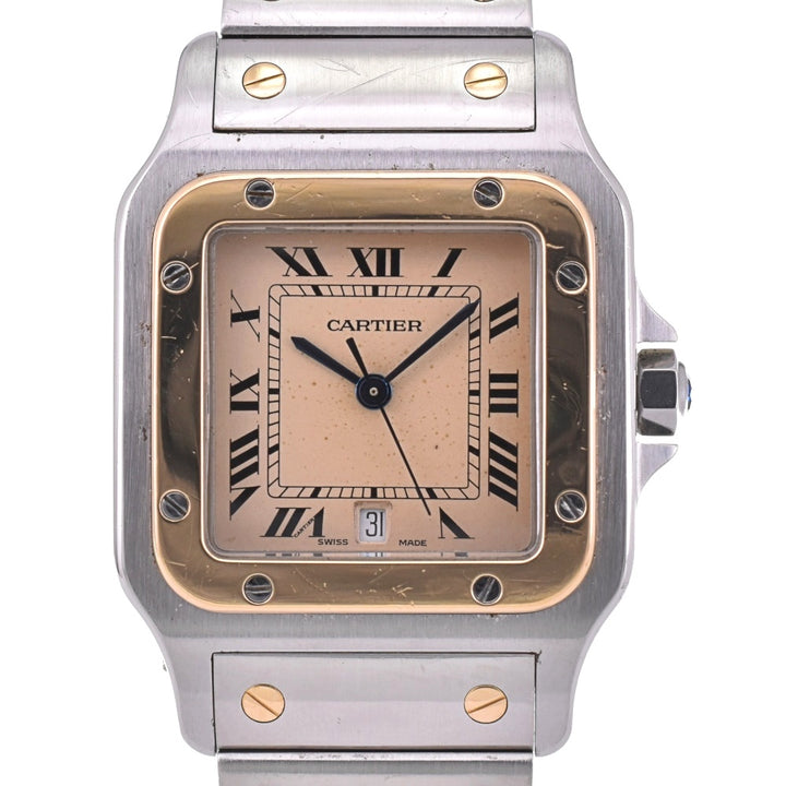 with paper CARTIER Santosgalbe LM W20011C4 Stainless Steel/K18YG beige Dial Quartz Men's
 Watch O#143359