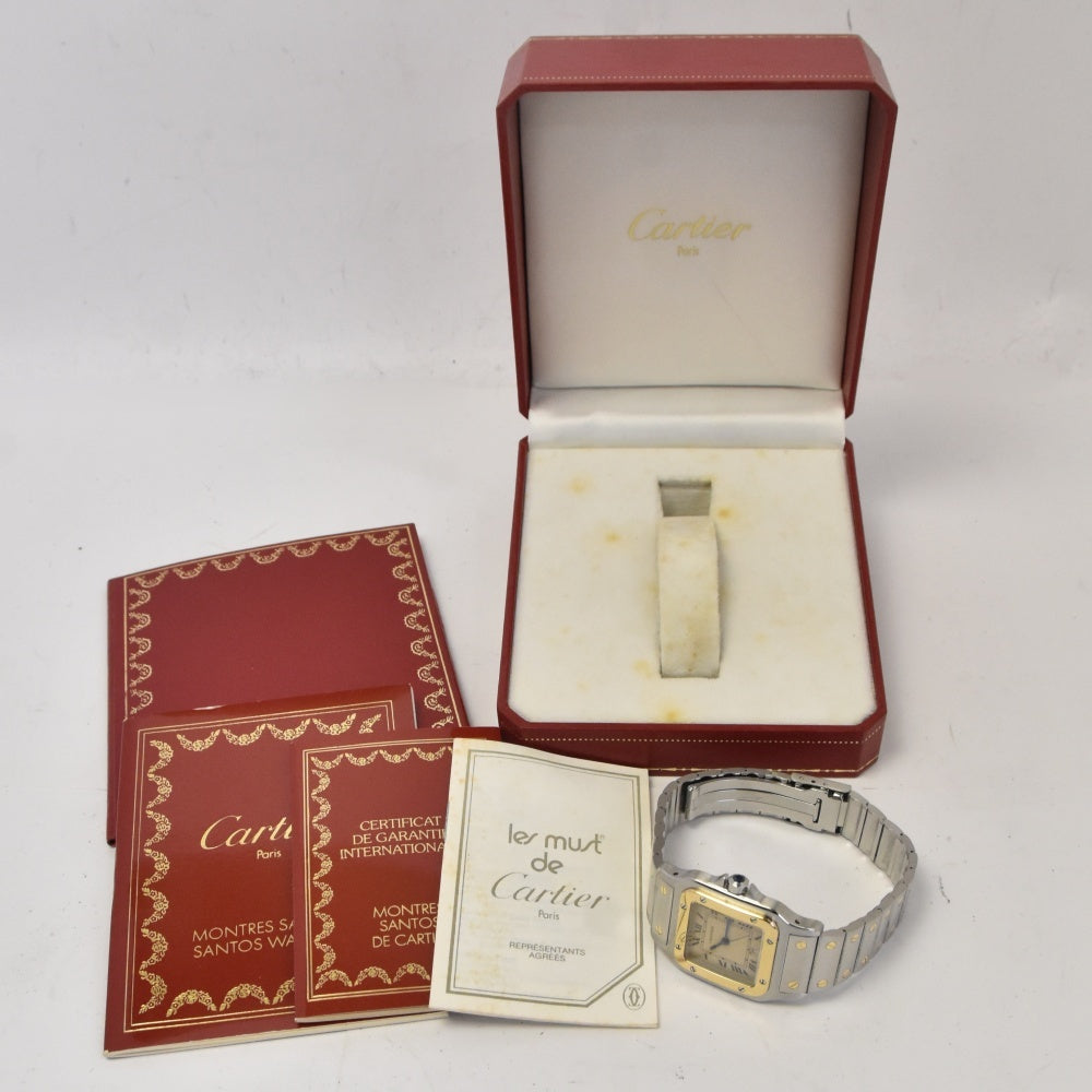 with paper CARTIER Santosgalbe LM W20011C4 Stainless Steel/K18YG beige Dial Quartz Men's
 Watch O#143359