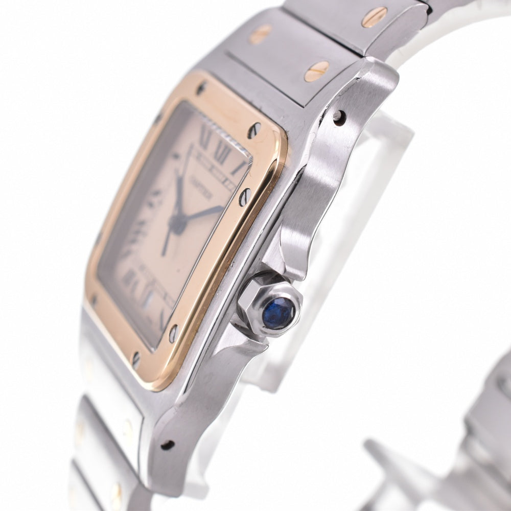 with paper CARTIER Santosgalbe LM W20011C4 Stainless Steel/K18YG beige Dial Quartz Men's
 Watch O#143359