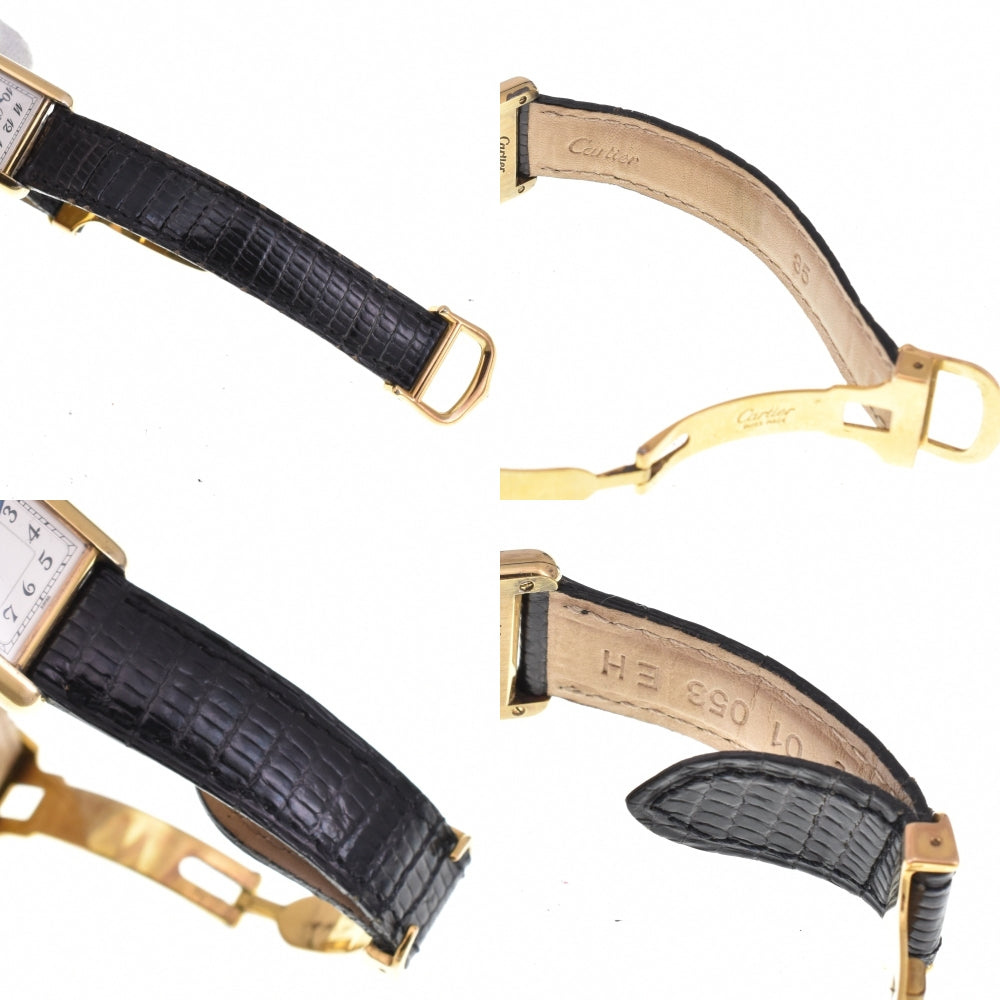 CARTIER Must tank Vermeille 5057001 SV925 (Gold Plated) / Leather Silver Dial Quartz Ladies
 Watch M#143364