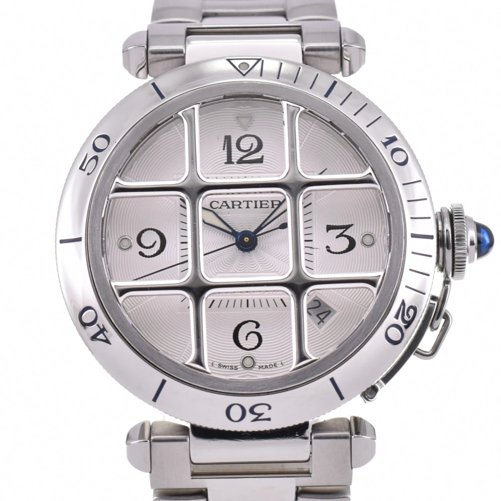 CARTIER Pasha 38 grid W31040H3 Date Silver Dial Automatic Men's
 Watch O#143374