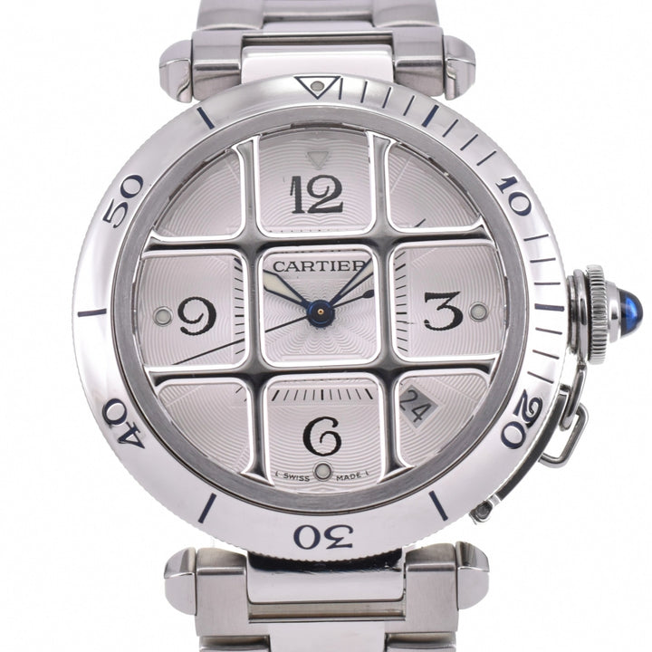 CARTIER Pasha 38 grid W31040H3 Date Silver Dial Automatic Men's
 Watch O#143374