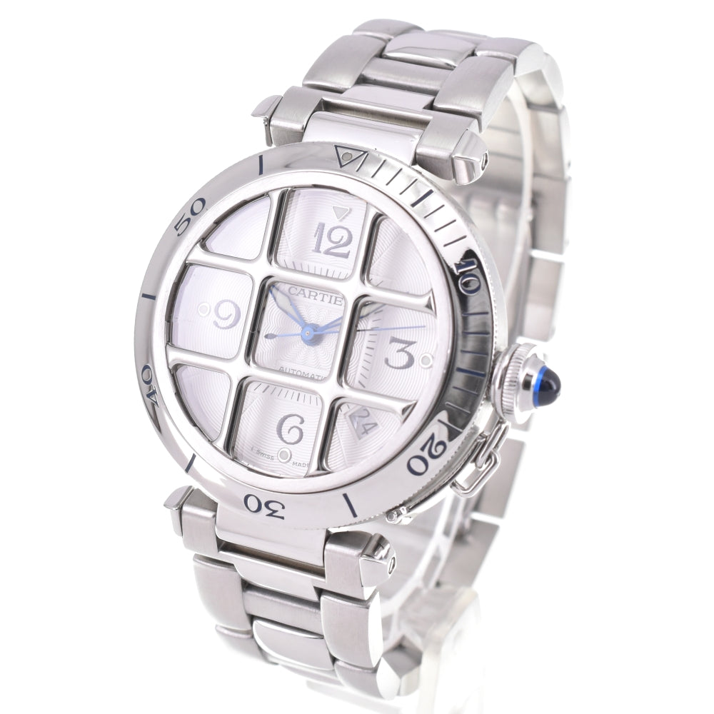 CARTIER Pasha 38 grid W31040H3 Date Silver Dial Automatic Men's
 Watch O#143374