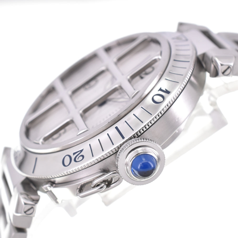 CARTIER Pasha 38 grid W31040H3 Date Silver Dial Automatic Men's
 Watch O#143374