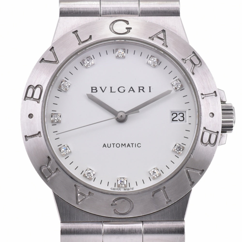 with paper BVLGARI Diagono Sports LCV35S 11P Diamond Date white Dial Automatic Men's
 Watch N#143375