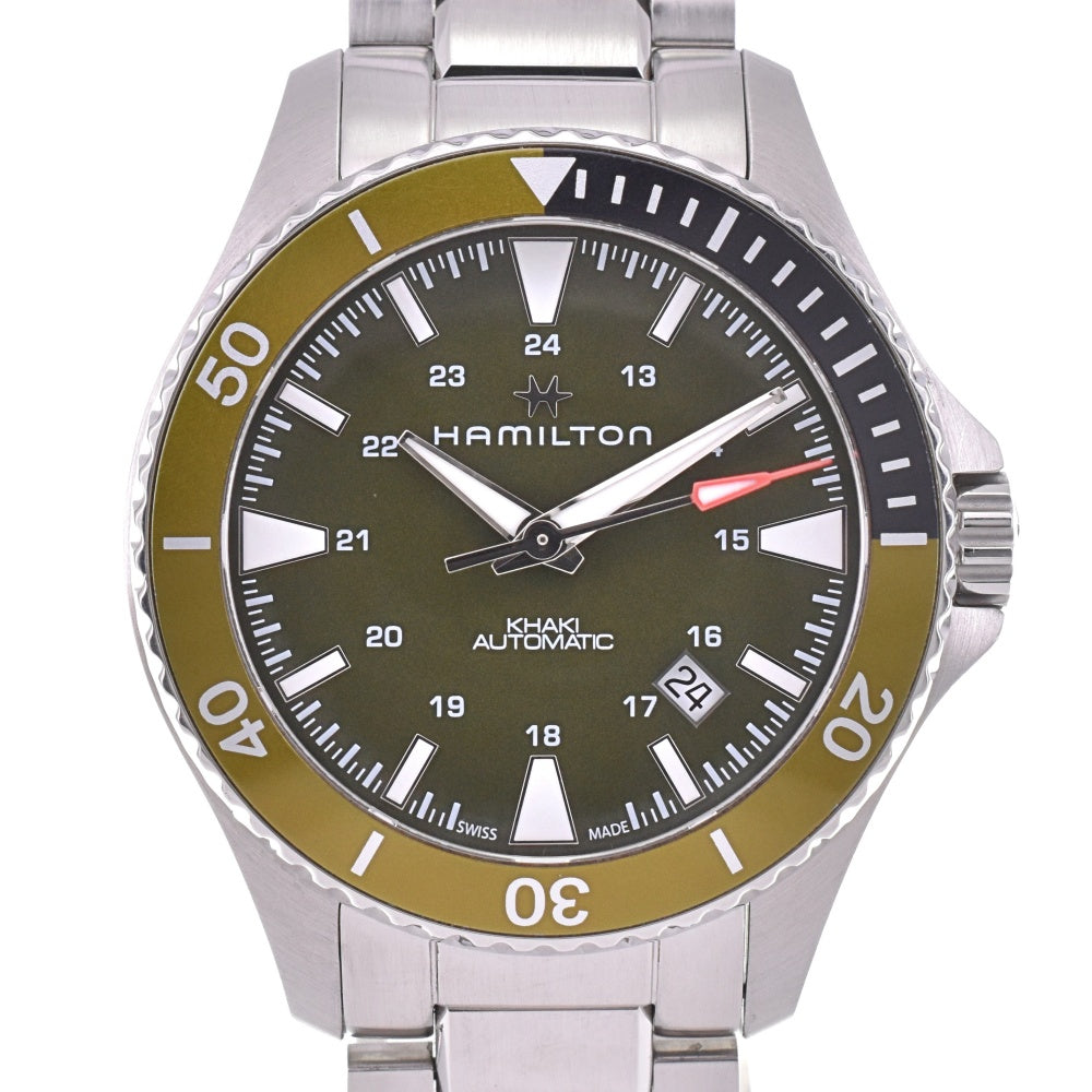 with paper HAMILTON Khaki Navy Scuba H823750 Date green Dial Automatic Men's
 Watch N#143381