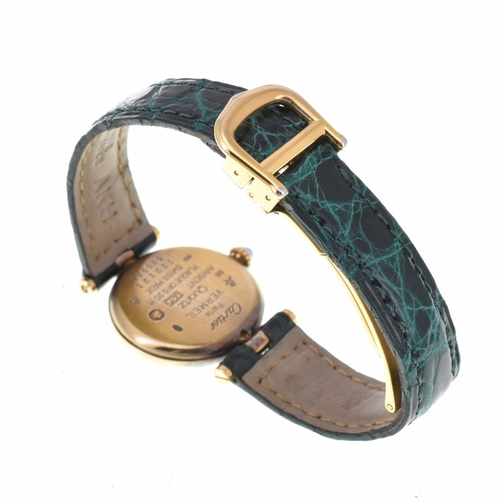 with paper CARTIER Vermeille W1005354 SV925 (Gold Plated) / Leather Silver Dial Quartz Ladies
 Watch M#143386