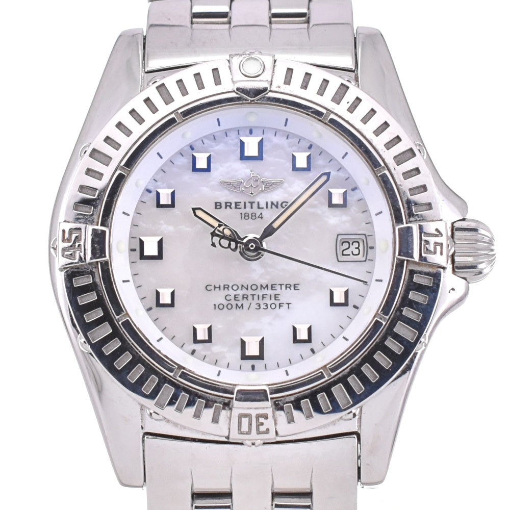BREITLING Calistino A72345 Date chronometer White shell Dial Quartz Ladies
 Watch N#143387