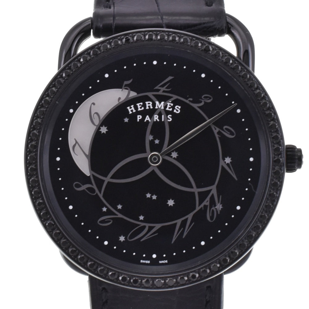 with paper HERMES Arceau Ronde des Zoules AR5A.530 Black Spinel Limited to 300 pieces worldwide black Dial Quartz Ladies
 Watch M#143388