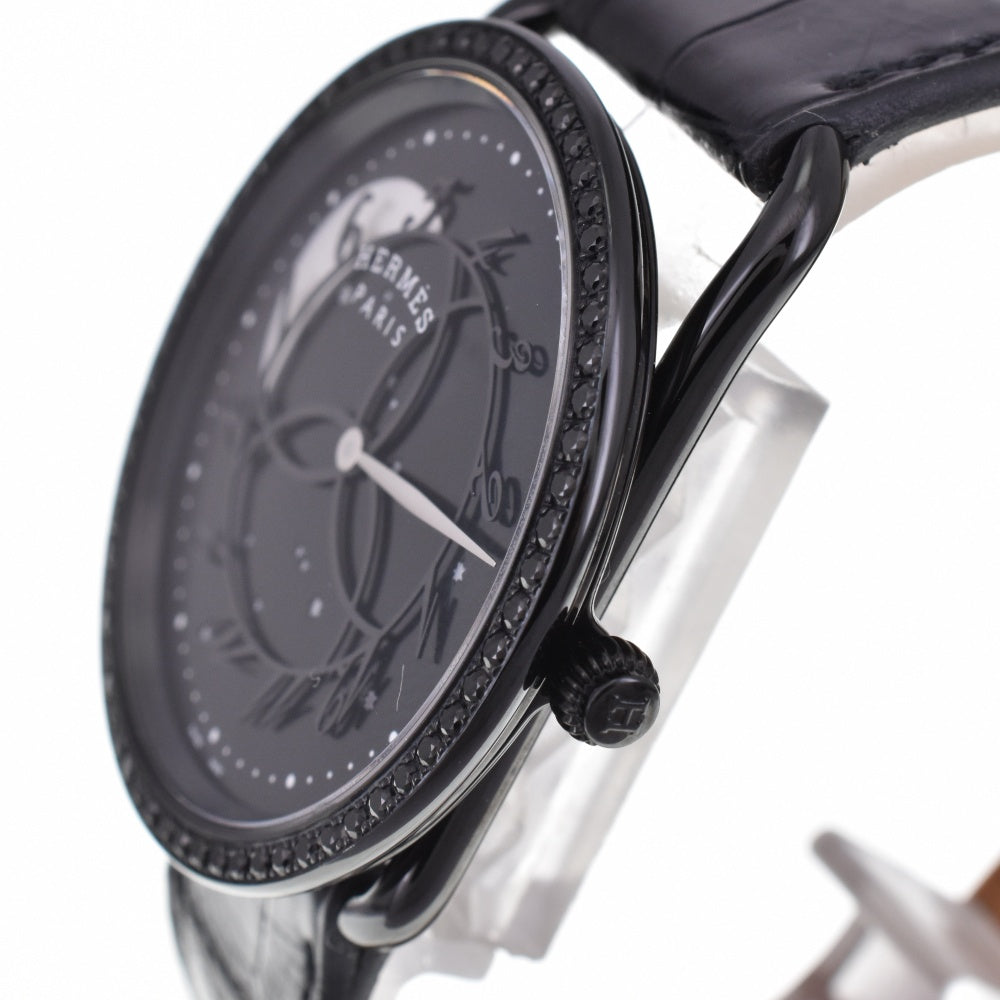 with paper HERMES Arceau Ronde des Zoules AR5A.530 Black Spinel Limited to 300 pieces worldwide black Dial Quartz Ladies
 Watch M#143388