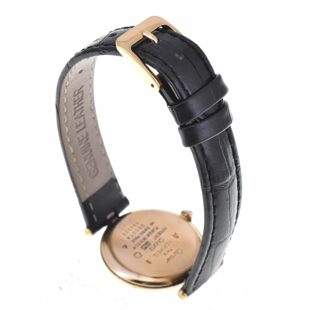 CARTIER Must Vermeille 590003 SV25(Gold Plated)/Leather Ivory Dial Quartz Men's
 Watch M#143390