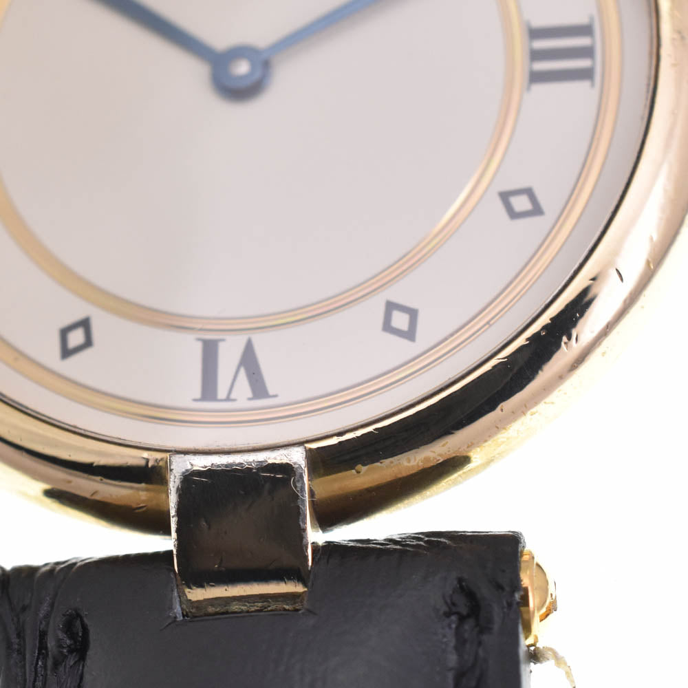 CARTIER Must Vermeille 590003 SV25(Gold Plated)/Leather Ivory Dial Quartz Men's
 Watch M#143390