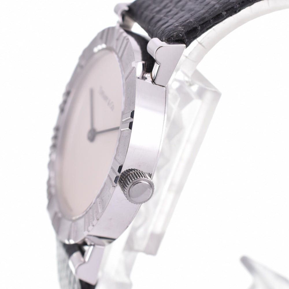 with paper TIFFANY&Co. Atlas M0640 SV 925 / Leather Silver Dial Quartz Men's
 Watch N#143396