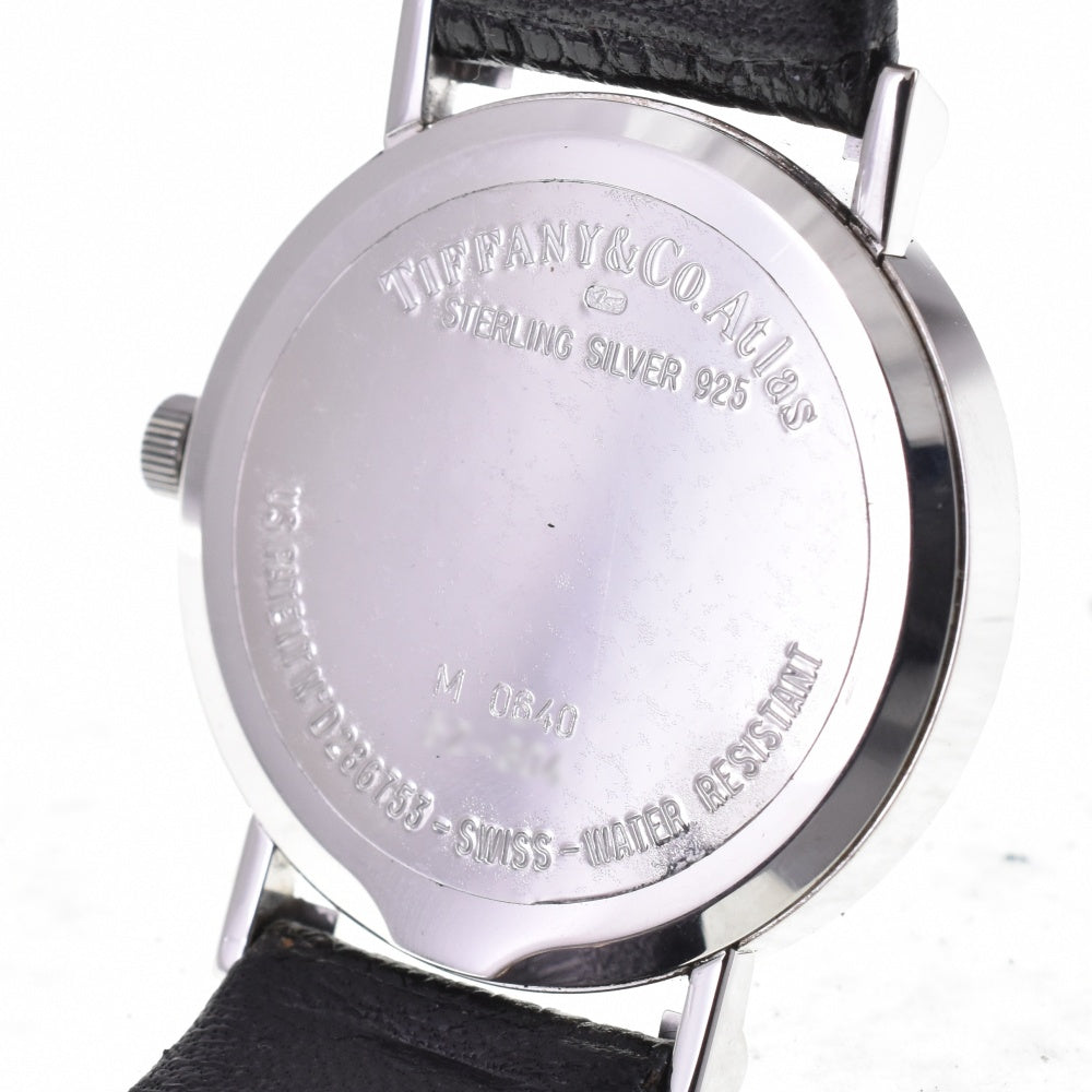 with paper TIFFANY&Co. Atlas M0640 SV 925 / Leather Silver Dial Quartz Men's
 Watch N#143396