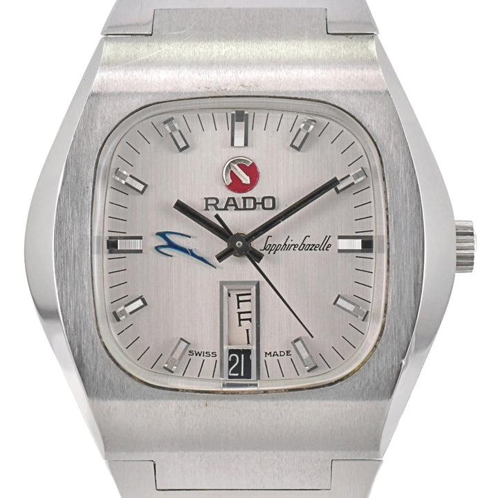 RADO Sapphire Gazelle 12110 vintage Day date Silver Dial Automatic Men's
 Watch O#143400