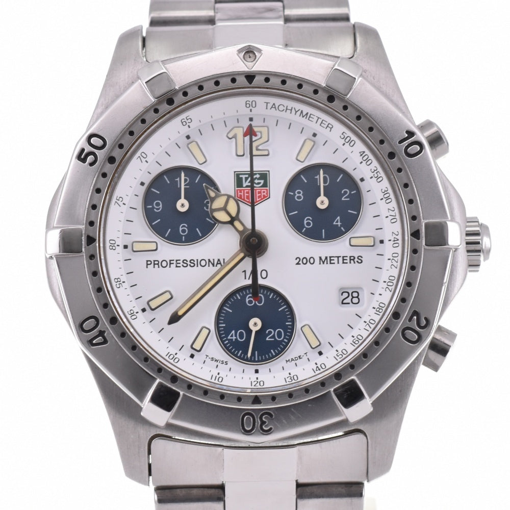 TAG HEUER Professional 2000 Series CK1111 Chronograph Date White / blue Dial Quartz Men's
 Watch O#143403
