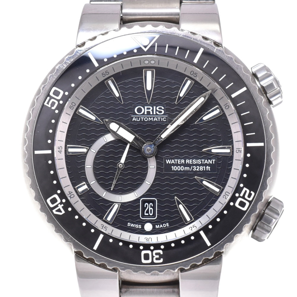 with paper ORIS Diver's Titanium 01 743 7638 7454 Small second date black Dial Automatic Men's
 Watch N#143406