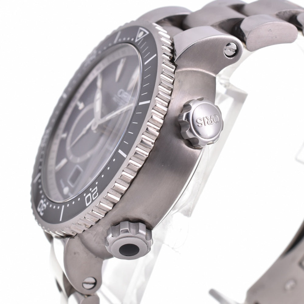 with paper ORIS Diver's Titanium 01 743 7638 7454 Small second date black Dial Automatic Men's
 Watch N#143406