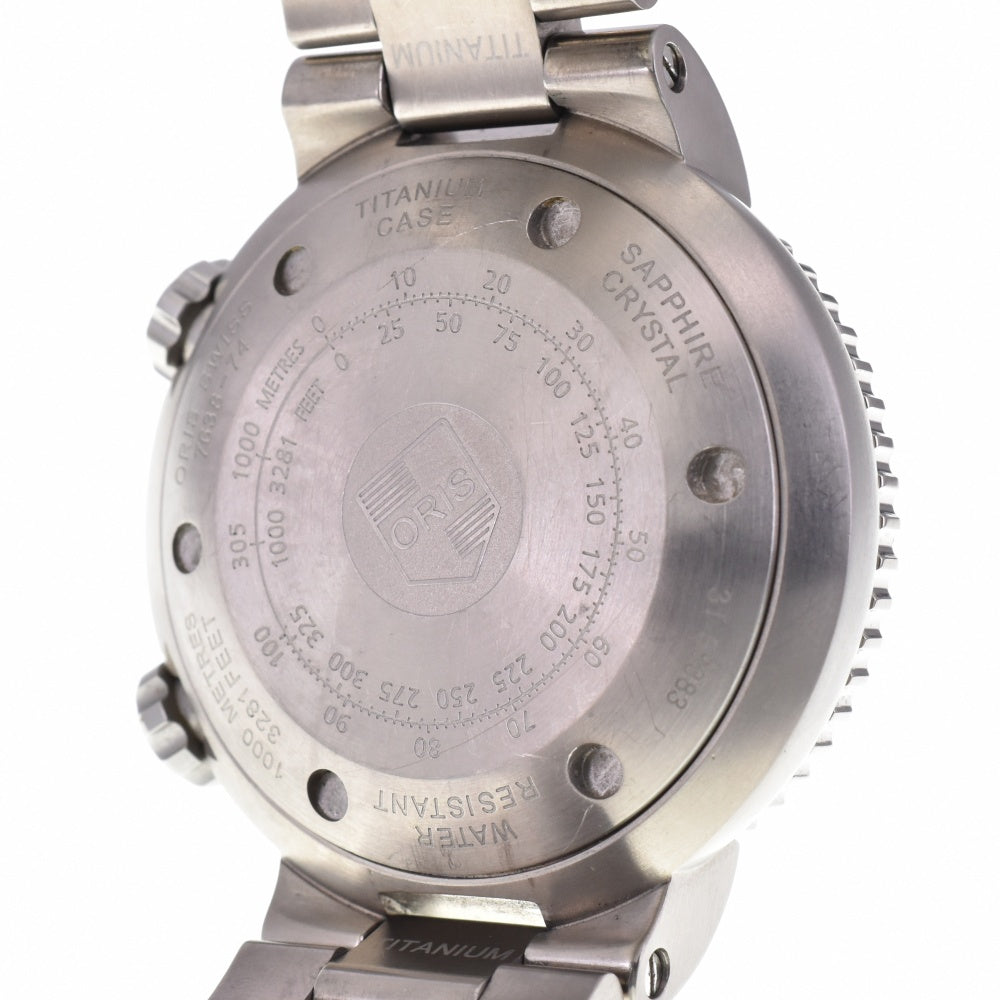 with paper ORIS Diver's Titanium 01 743 7638 7454 Small second date black Dial Automatic Men's
 Watch N#143406