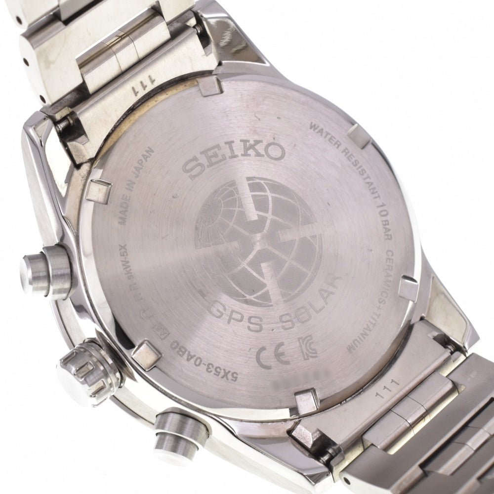 with paper SEIKO Astron SBXC001/5X53-0AB0 titanium Navy Dial GPS Solar Men's
 Watch O#143412