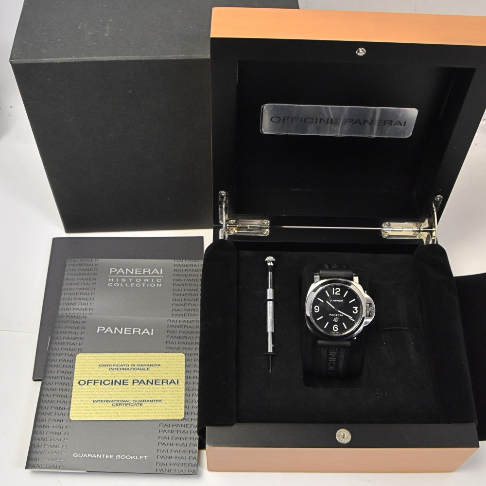 with paper PANERAI Luminor base logo PAM00000 black Dial Hand Winding Men's
 Watch N#143414