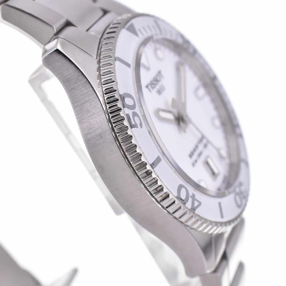 with paper TISSOT Sea star 1000 T120210A Date white Dial Quartz Ladies
 Watch N#143418