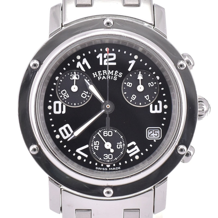 HERMES Clipper CL1.310 Chronograph Date black Dial Quartz Ladies
 Watch N#143419