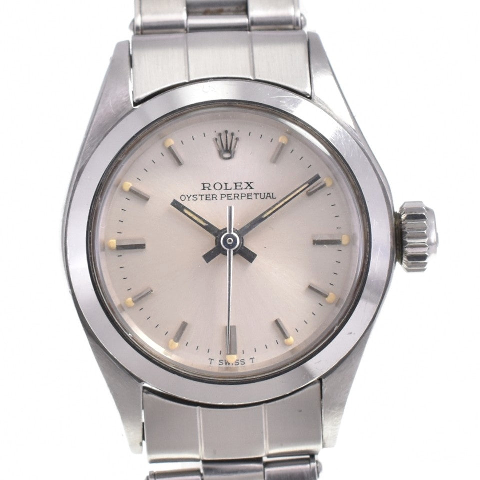 ROLEX Oyster perpetual 6618 vintage Cal.1130 Silver Dial Automatic Ladies
 Watch P#143422