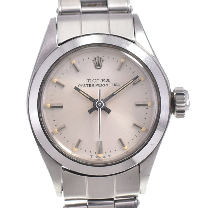 ROLEX Oyster perpetual 6618 vintage Cal.1130 Silver Dial Automatic Ladies
 Watch P#143422