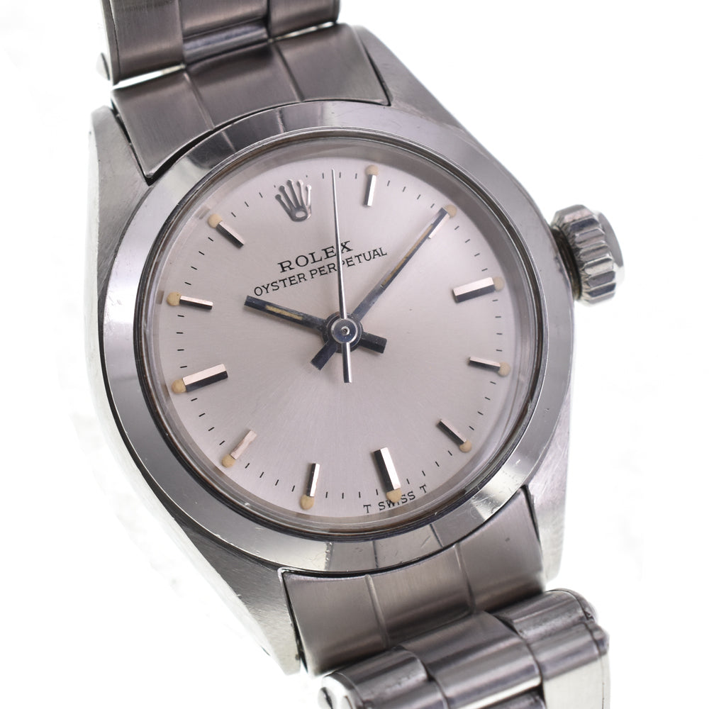 ROLEX Oyster perpetual 6618 vintage Cal.1130 Silver Dial Automatic Ladies
 Watch P#143422