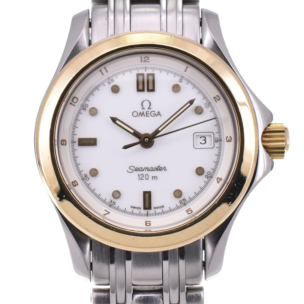 with paper OMEGA Seamaster 120M 2471.20 Date K18YGBezel white Dial Quartz Ladies
 Watch P#143428