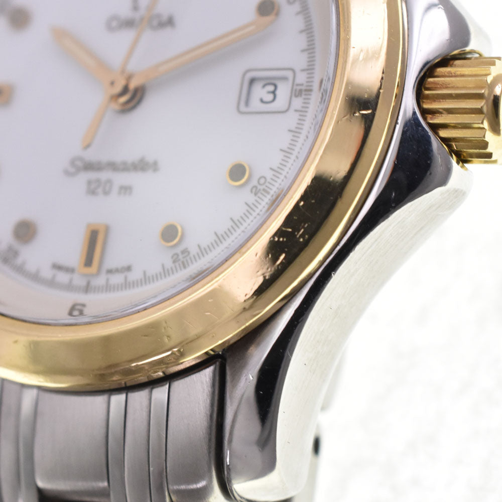 with paper OMEGA Seamaster 120M 2471.20 Date K18YGBezel white Dial Quartz Ladies
 Watch P#143428