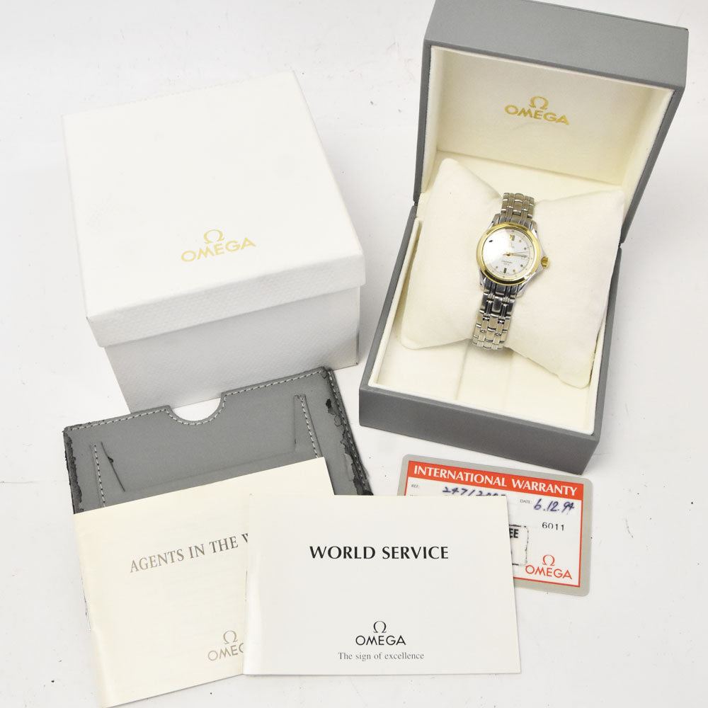 with paper OMEGA Seamaster 120M 2471.20 Date K18YGBezel white Dial Quartz Ladies
 Watch P#143428