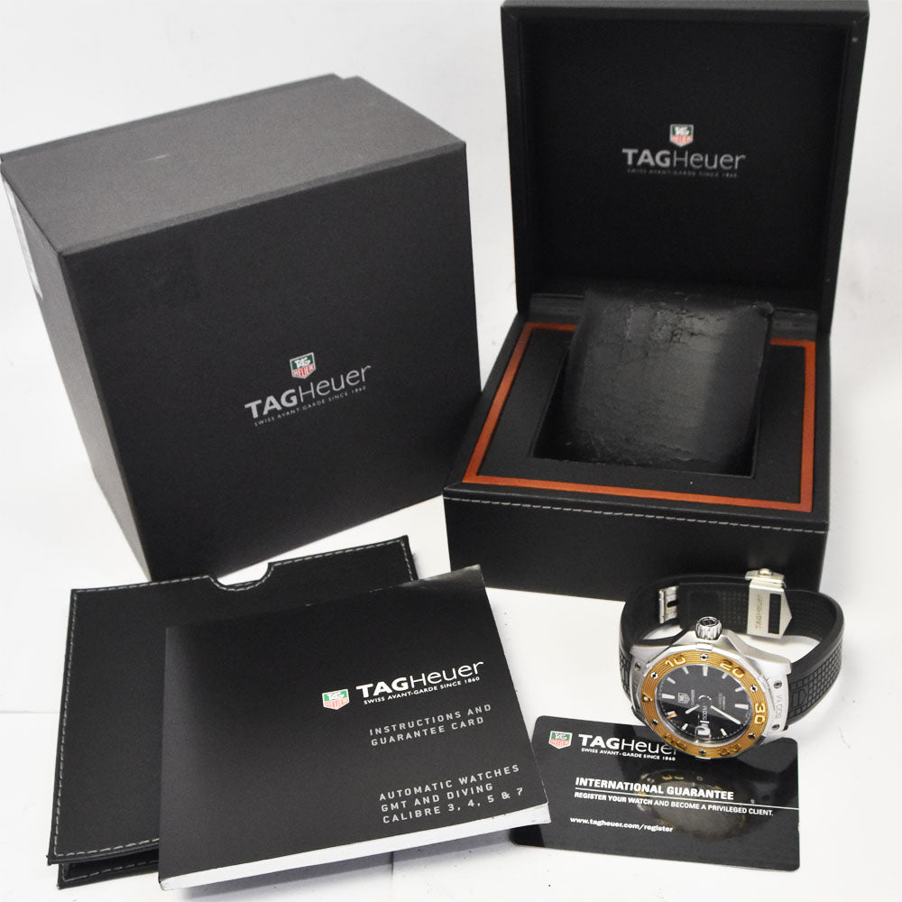 with paper TAG HEUER Aqua Racer Caliber 5 WAJ2150.FT6015 K18RG Bezel black Dial Automatic Men's
 Watch P#143434