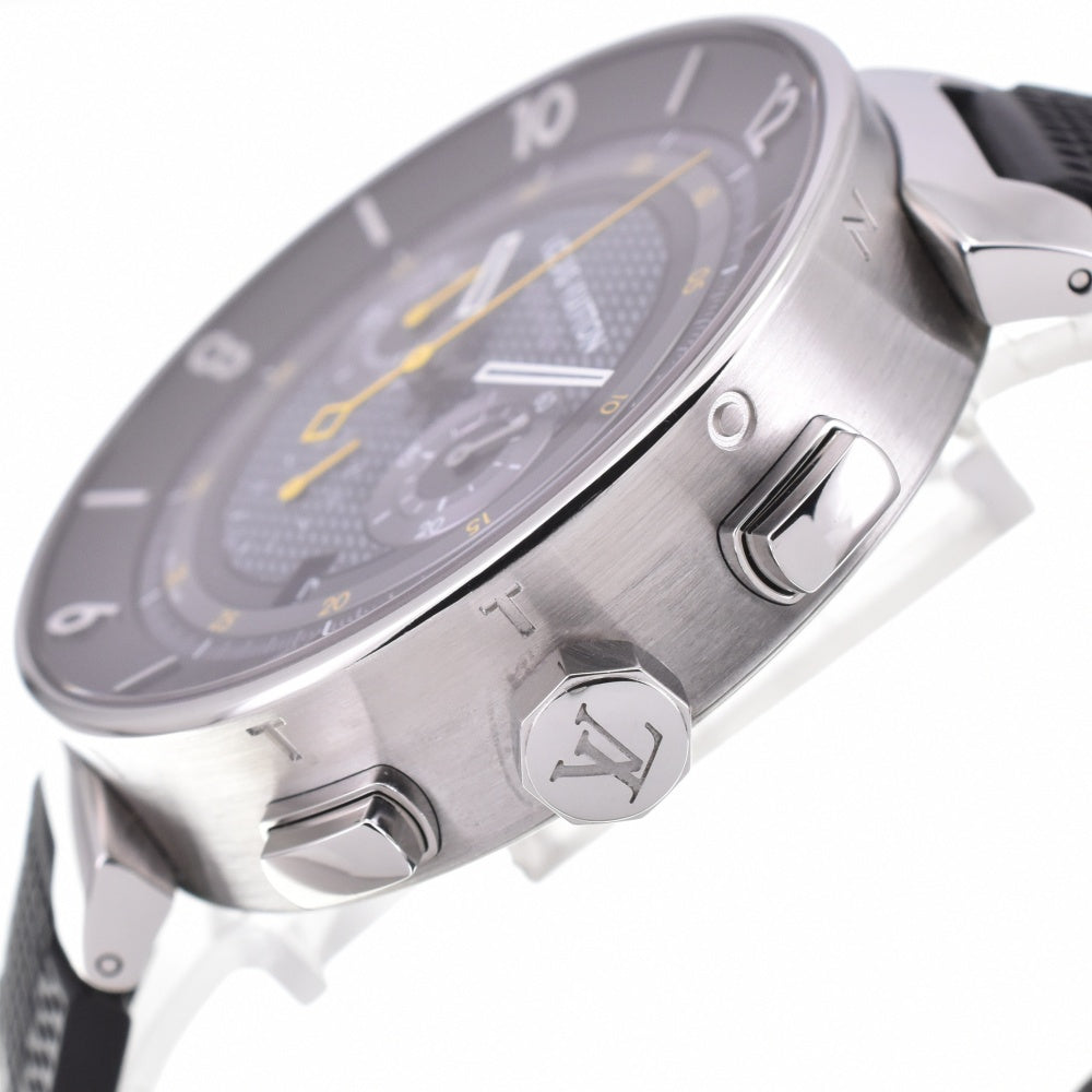 with paper LOUIS VUITTON Tambour Moon Chronograph Q8D40Z Date Black Grey Dial Automatic Men's
 Watch N#143435