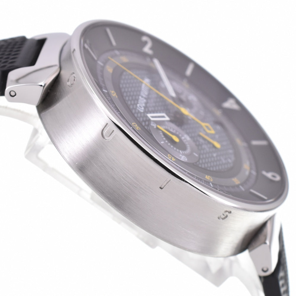 with paper LOUIS VUITTON Tambour Moon Chronograph Q8D40Z Date Black Grey Dial Automatic Men's
 Watch N#143435