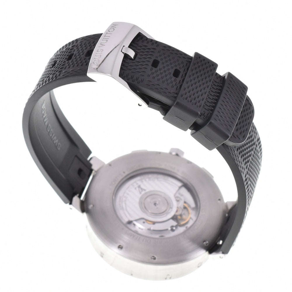 with paper LOUIS VUITTON Tambour Moon Chronograph Q8D40Z Date Black Grey Dial Automatic Men's
 Watch N#143435