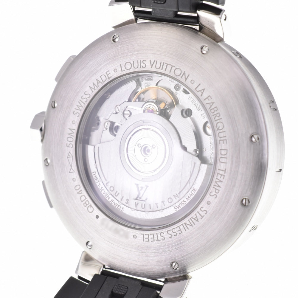 with paper LOUIS VUITTON Tambour Moon Chronograph Q8D40Z Date Black Grey Dial Automatic Men's
 Watch N#143435