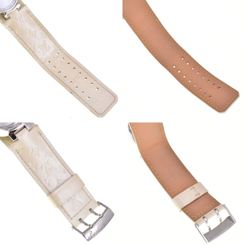 with paper LOUIS VUITTON Tambour Lovely Perle Q121C Date White shell Dial Quartz Ladies
 Watch P#143436