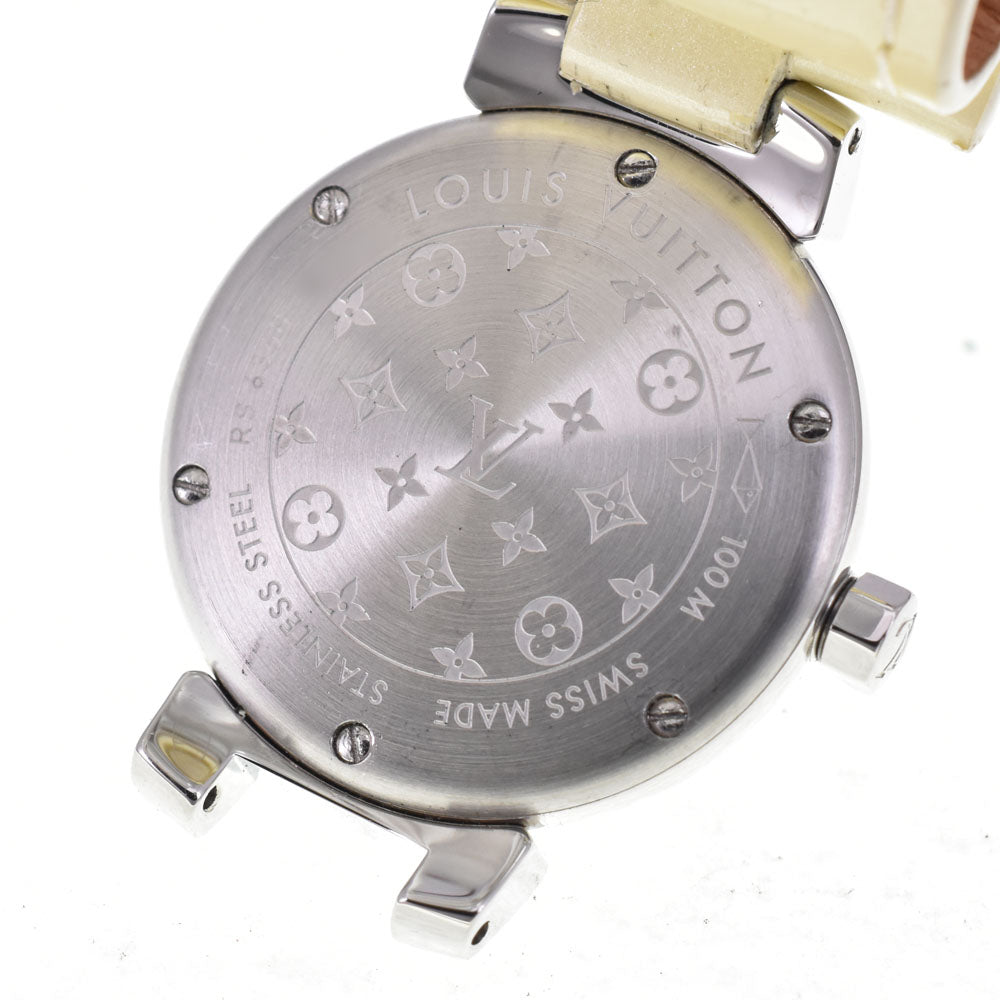 with paper LOUIS VUITTON Tambour Lovely Perle Q121C Date White shell Dial Quartz Ladies
 Watch P#143436